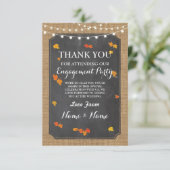 Carte de remerciement Engagement Mariage Feuilles (Debout devant)