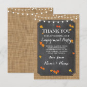 Carte de remerciement Engagement Mariage Feuilles (Devant / Derrière)