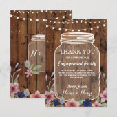 Carte de remerciement Engagement Mariage Fleur Jar (Devant / Derrière)