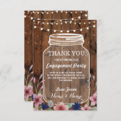 Carte de remerciement Engagement Mariage Jar Fleur (Devant / Derrière)