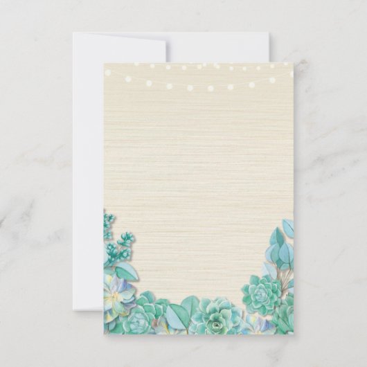 Carte de remerciement Engagement Mariage Succulent (Dos)