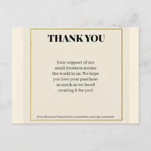 Carte de Remerciement Entreprise Luxeuse avec Bord