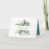 Carte de remerciement espagnole en eucalyptus or e (Devant)