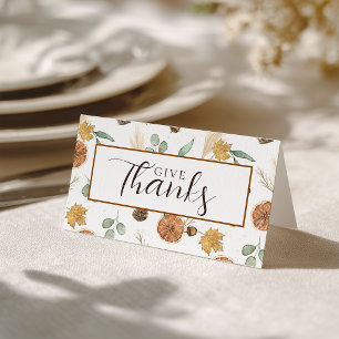 Carte de remerciement et de table pour Thanksgivin