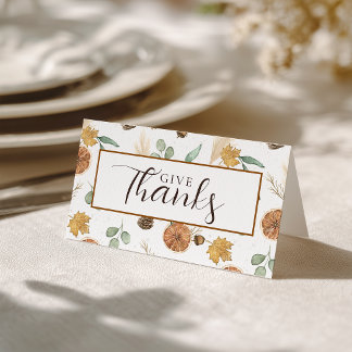 Carte de remerciement et de table pour Thanksgivin