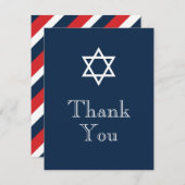 Carte de remerciement étoile de David - Garçon (Devant / Derrière)