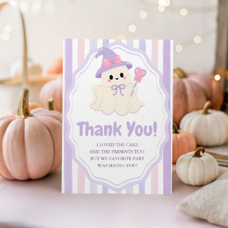 Carte de remerciement fantôme Spooky One pastel