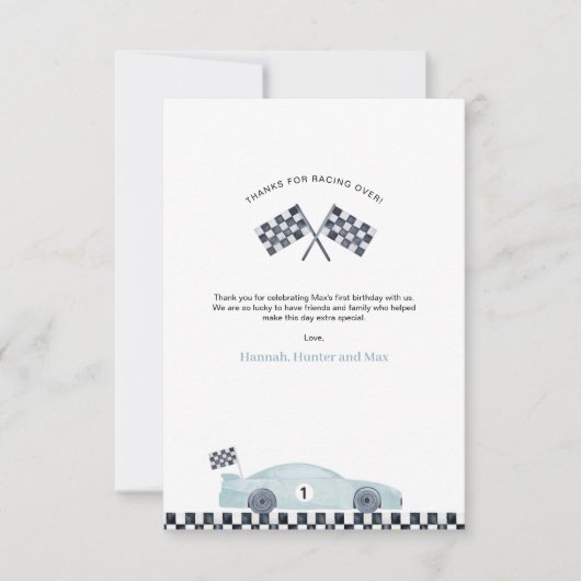 Carte de remerciement Fast One (Devant)