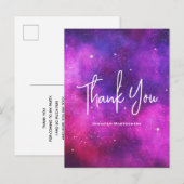 Carte de remerciement Faux Galaxy Espace et Étoile (Devant / Derrière)