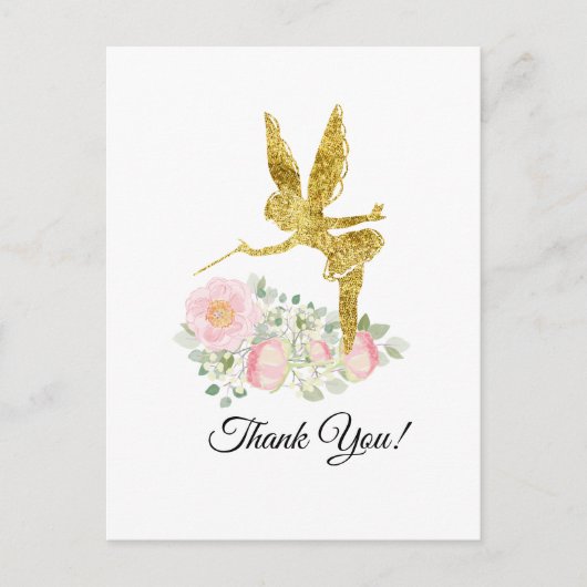 carte de remerciement fée fille (Devant)