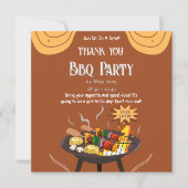 Carte de remerciement festive BBQ – Orange & Marro (Devant)