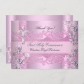 Carte de remerciement Fille Première Sainte Commun (Devant / Derrière)