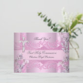 Carte de remerciement Fille Première Sainte Commun (Debout devant)