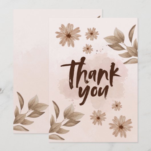 Carte de remerciement Fleur (Devant / Derrière)