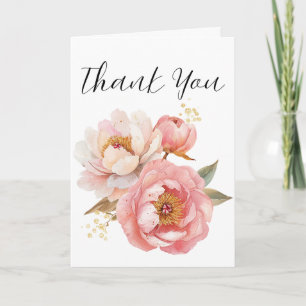 Carte de remerciement fleur aquarelle