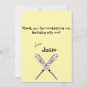 Carte de remerciement Fleur de Batte de Softball (Dos)