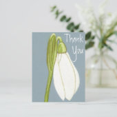 Carte de remerciement Fleur de perce-neige (Debout devant)