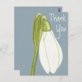 Carte de remerciement Fleur de perce-neige (Devant / Derrière)