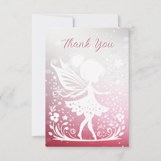 Carte de remerciement Fleur de Petite Fée (Devant)