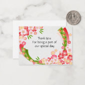 Carte de remerciement Fleur Japonaise (Devant/Arrière en situation)