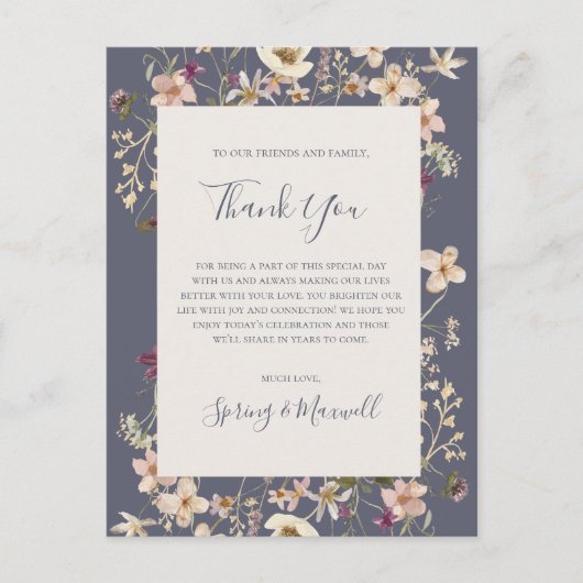 Carte de Remerciement Fleur Sauvage de Printemps V (Devant)