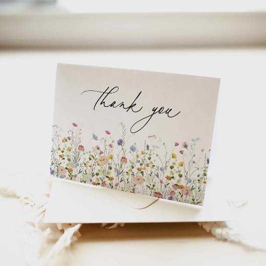 Carte de remerciement Fleur sauvage estivale