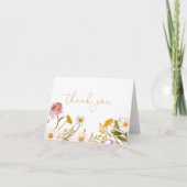 Carte de remerciement Fleur sauvage, Florales bohè (Devant)