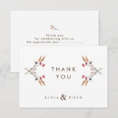 Carte de remerciement Fleur sauvage transversale é (Devant / Derrière)