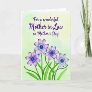 Carte de Remerciement Fleur Violette Épanouie