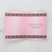 Carte de remerciement Fleurale Rose et Mocha (Intérieur)