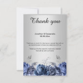 CARTE DE REMERCIEMENT FLEURIE BLEUE ÉLÉGANTE SIMPL (Devant)