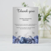 CARTE DE REMERCIEMENT FLEURIE BLEUE ÉLÉGANTE SIMPL (Debout devant)