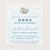 Carte de remerciement Fleurie de Coton Rustique Lu (Inside Unfolded)