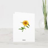 Carte de Remerciement Fleurie Tournesol Jaune Vier (Dos)