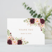 Carte de remerciement Fleurs de Bourgogne Vin rosé (Debout devant)