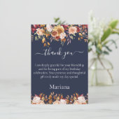 Carte de remerciement Fleurs de feuillage d'automn (Debout devant)