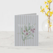 Carte de remerciement - Fleurs grises (Fleur jaune)