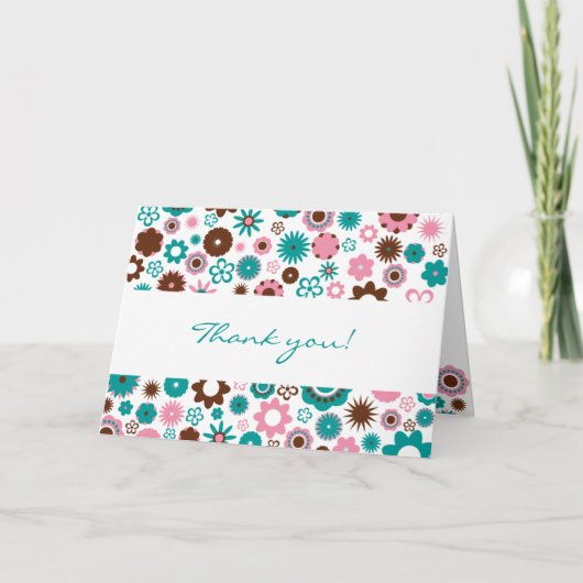 Carte de remerciement Fleurs Joyeuses (Devant)