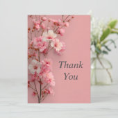 Carte de remerciement Fleurs roses et blanches Bub (Debout devant)