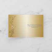 Carte de remerciement fleurs sarcelle et or (Intérieur)