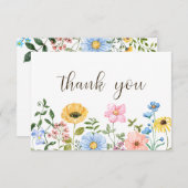 Carte de remerciement Fleurs sauvages Boho Summer (Devant / Derrière)