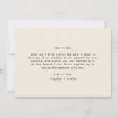 Carte de remerciement Fleurs Vert Émeraude & Or (Dos)