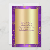 Carte de remerciement Flocons de neige Violet et O (Dos)