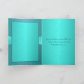 Carte de remerciement floral sarcelle et aqua II (Intérieur)