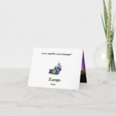 Carte de remerciement floral violet or noir (Dos)