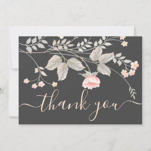 Carte de remerciement florale à l'aquarelle élégan