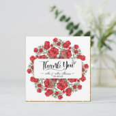 Carte de remerciement florale à l'aquarelle Rose r (Debout devant)