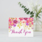 Carte de remerciement florale à l'hydrangea rose a (Debout devant)