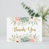 Carte de remerciement florale aquarelle de succule (Debout devant)