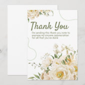Carte de remerciement florale biologique verte (Devant / Derrière)